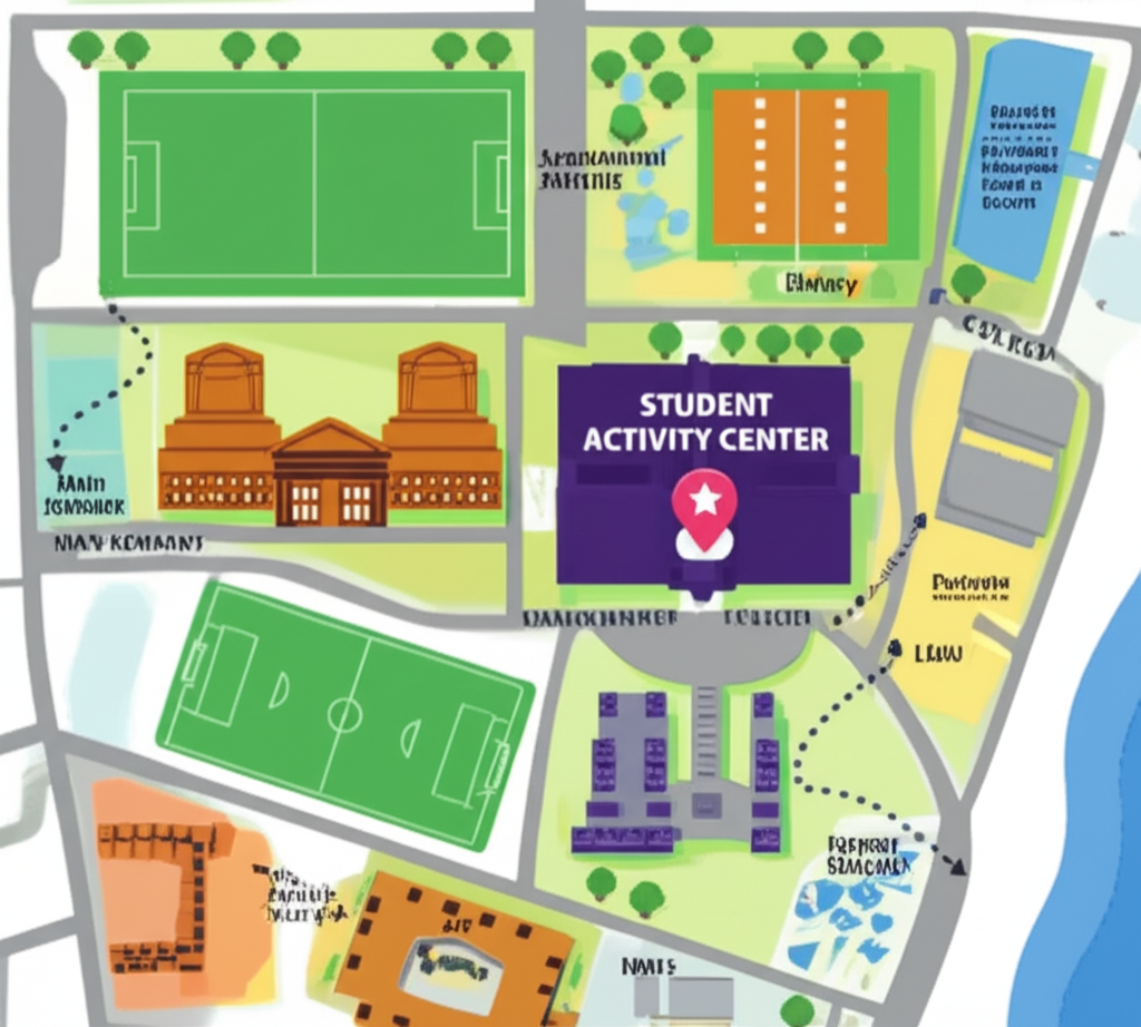 Map to Student Activity Center